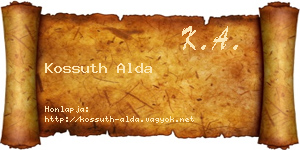 Kossuth Alda névjegykártya